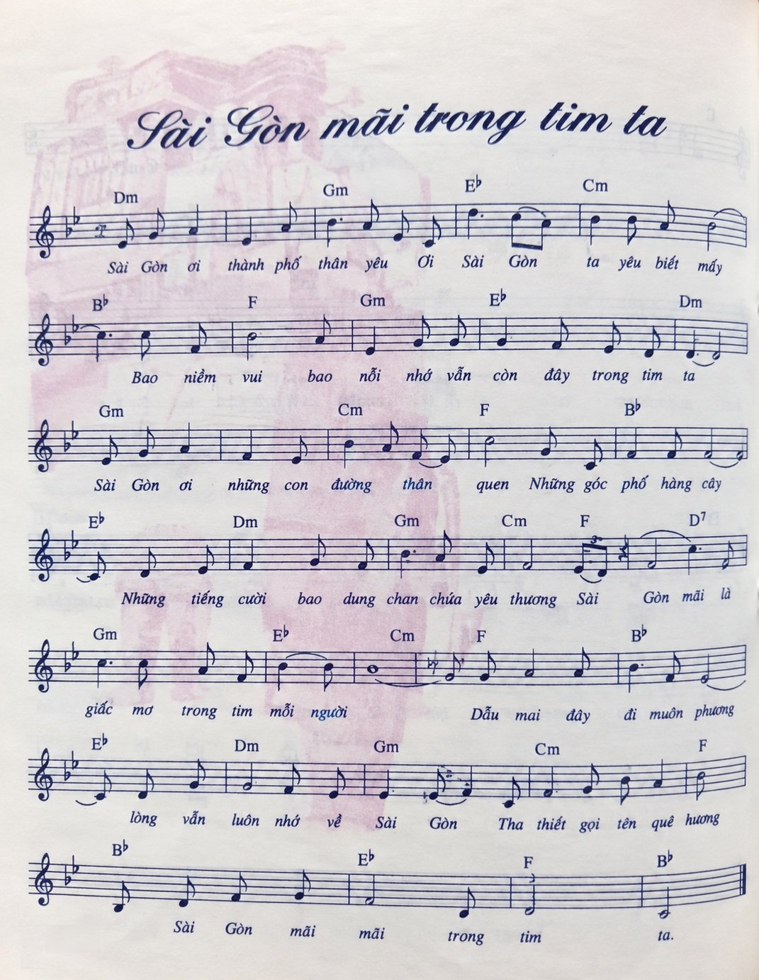 Sheet nhạc Sài Gòn Mãi Trong Tim Ta